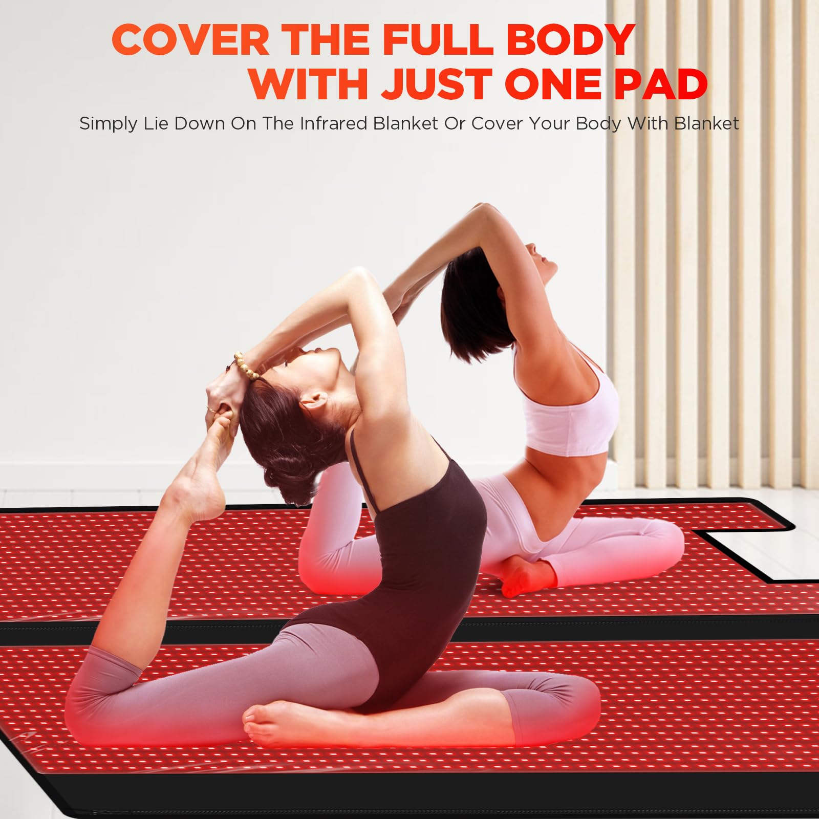 ADVARAYS two pads layout enables simultaneous face and body treatment at home.