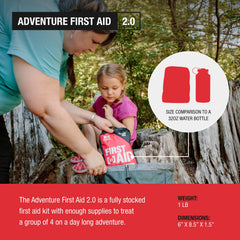 Open layout of Adventure First Aid Kit 2.0 showing medication array