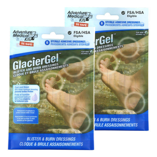 Adventure Medical Kits GlacierGel dressing front view with two-size dressings for burn relief
