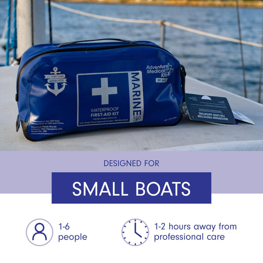 Adventure Medical Kits Marine Series 350 dry bag with IP67 protection at sea.
