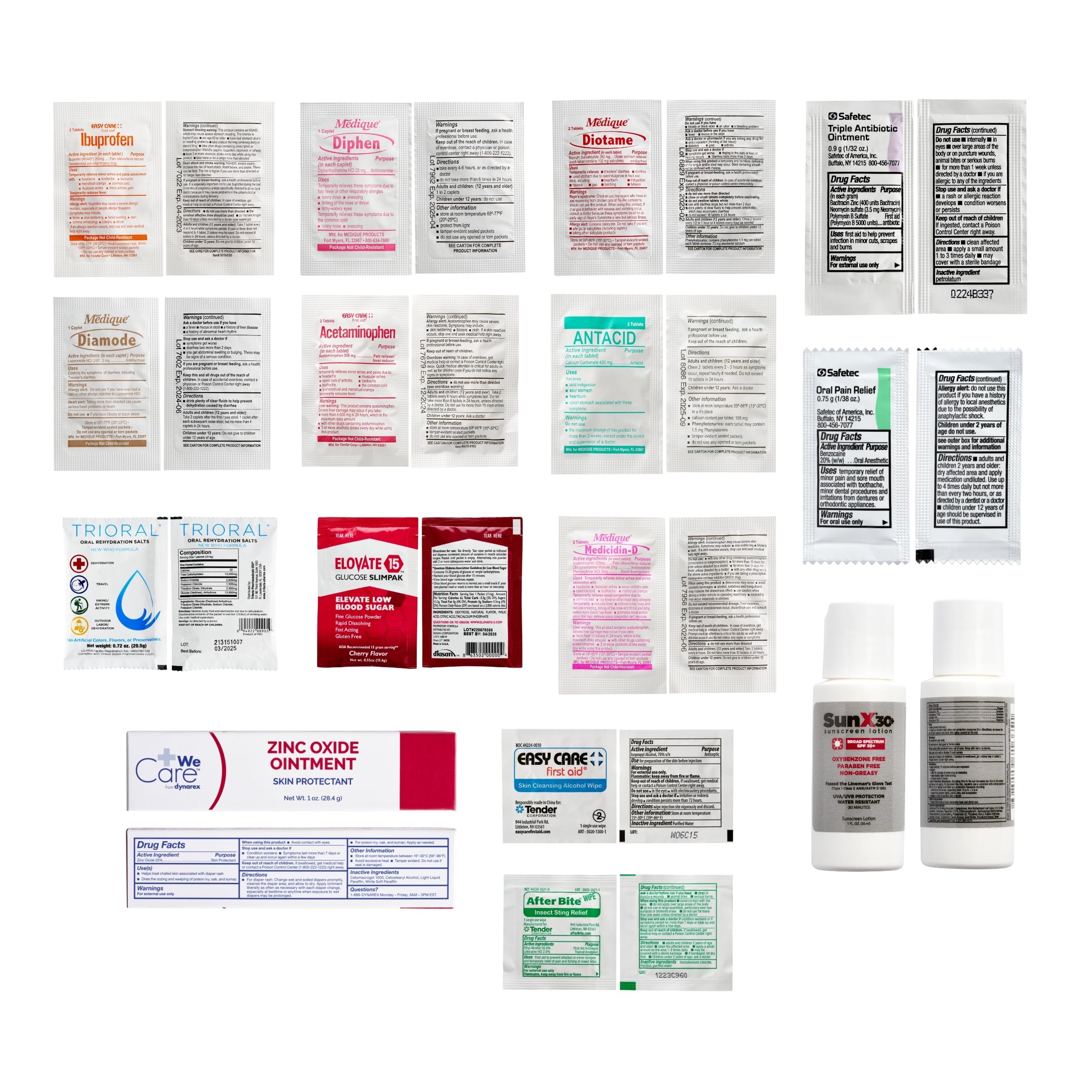 Adventure Medical Kits Pro Series medical supplies organized in camping-ready pouches