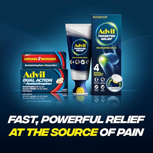 Advil Dual Action arthritis-related relief closeup suggests daily comfort with inflammation support.