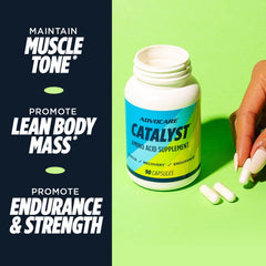 AdvoCare Catalyst hand-held bottle demonstrates portable muscle-support on the go