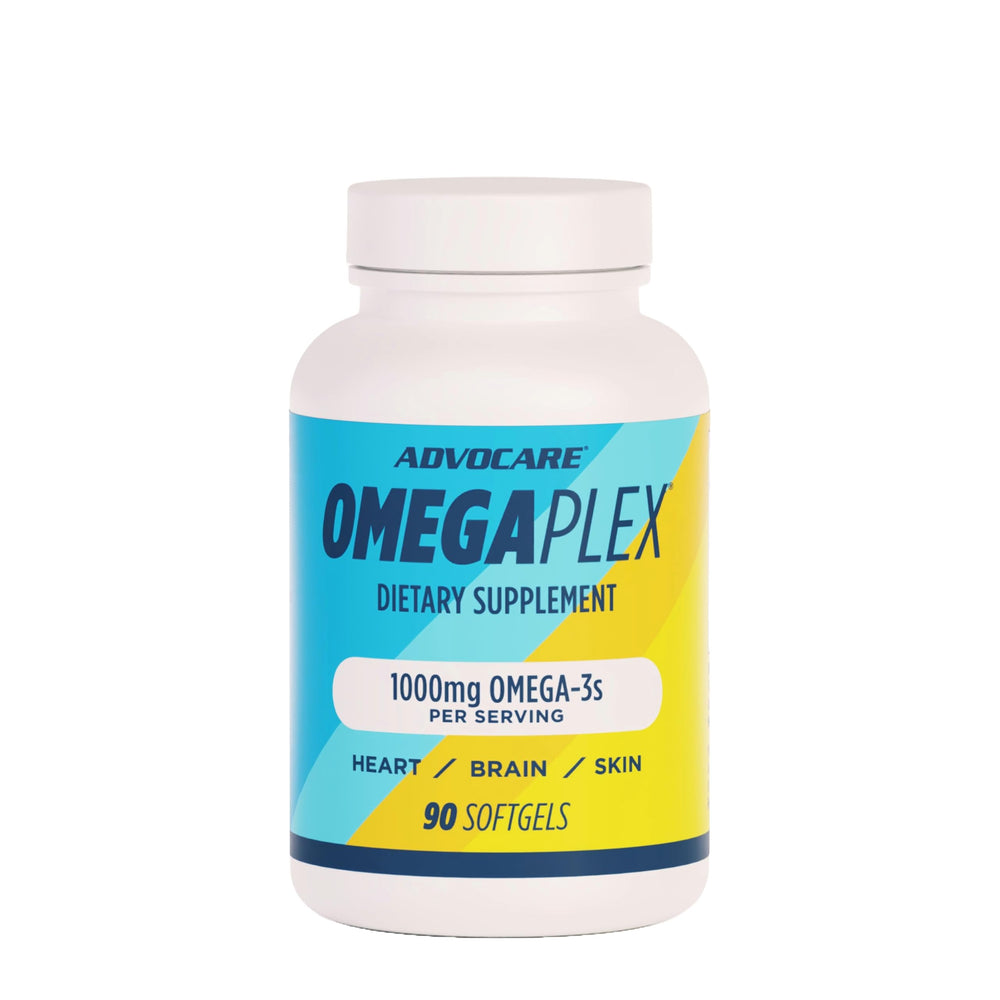 AdvoCare OmegaPlex bottle side view highlighting omega-3 blend