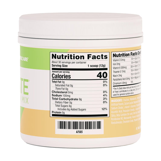 AdvoCare Rehydrate melon scoop in water demonstrating quick hydration