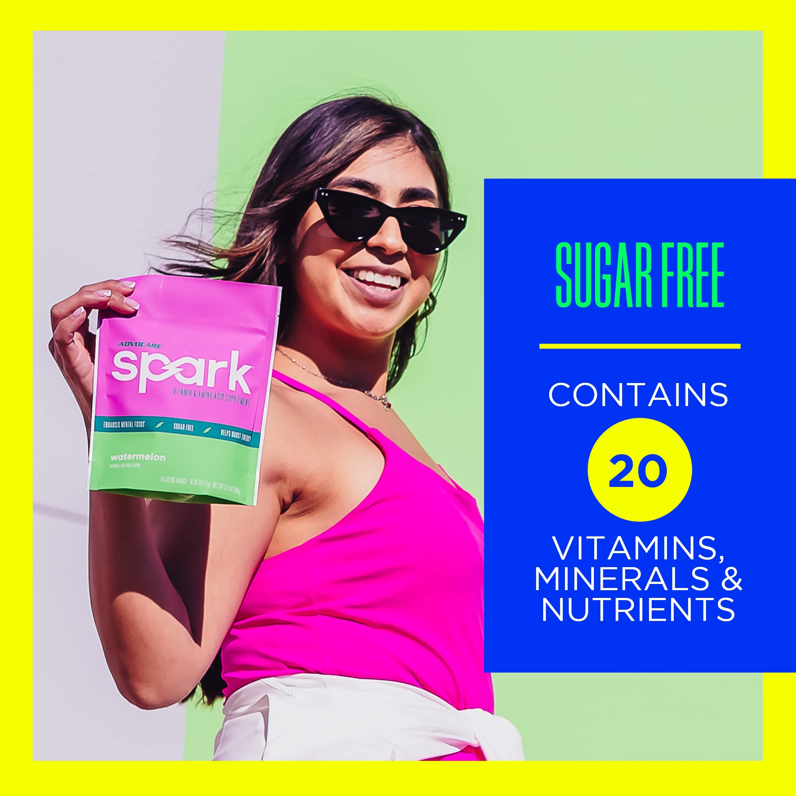 AdvoCare Spark powder dissolving into a glass for smooth energy.