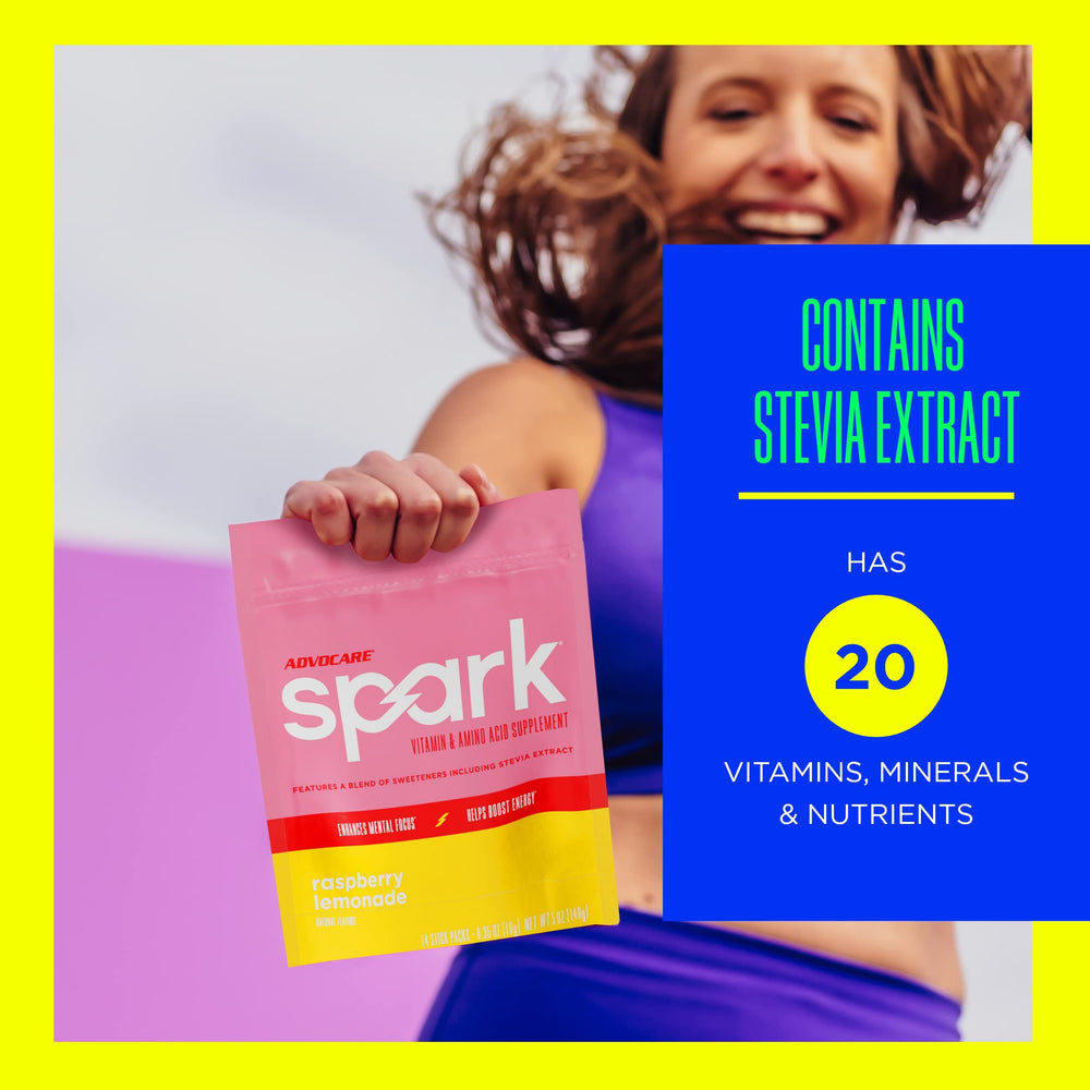 AdvoCare Spark dissolving powder in water delivers a sustained alertness during daily activities