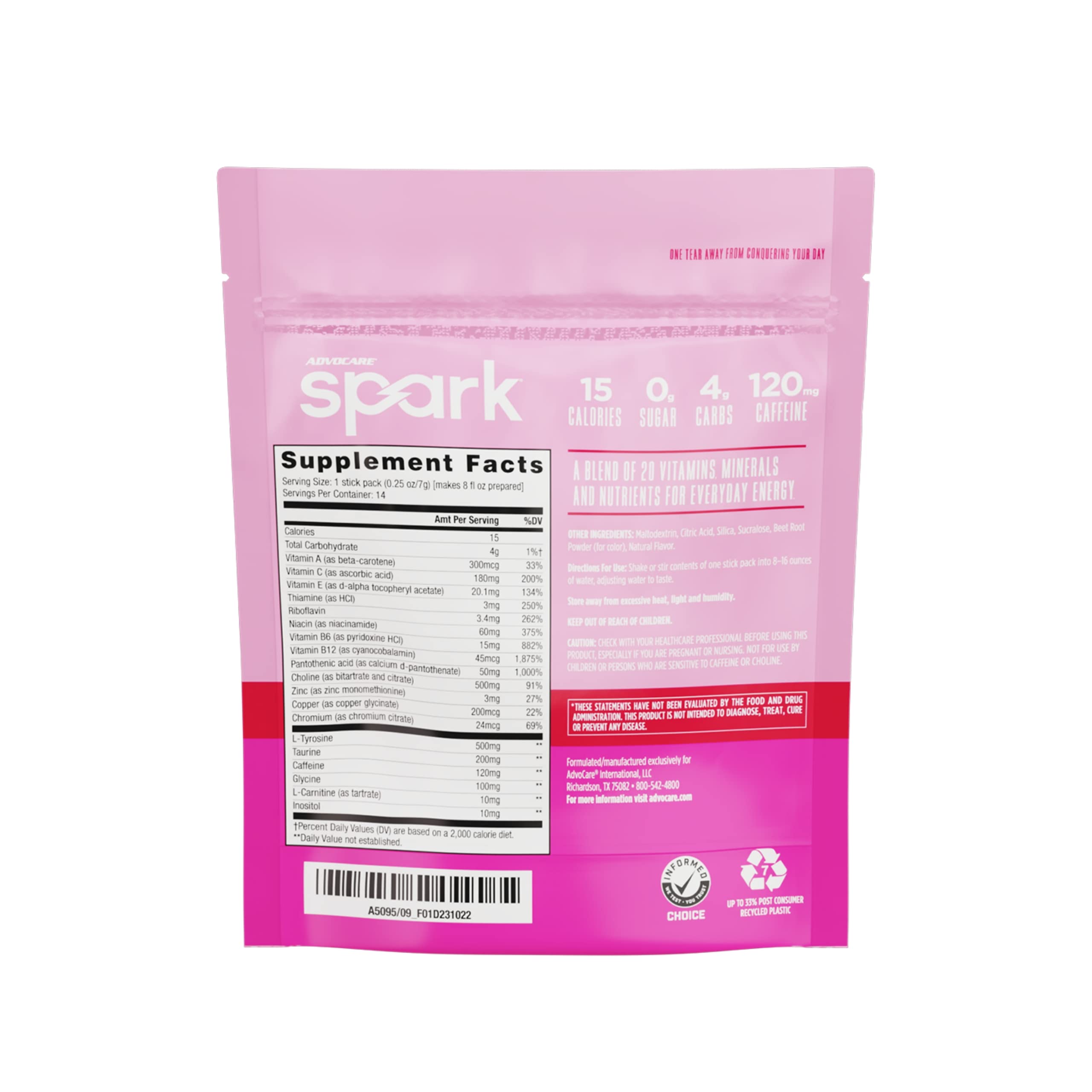 AdvoCare Spark dissolving powder mixing into water for energy
