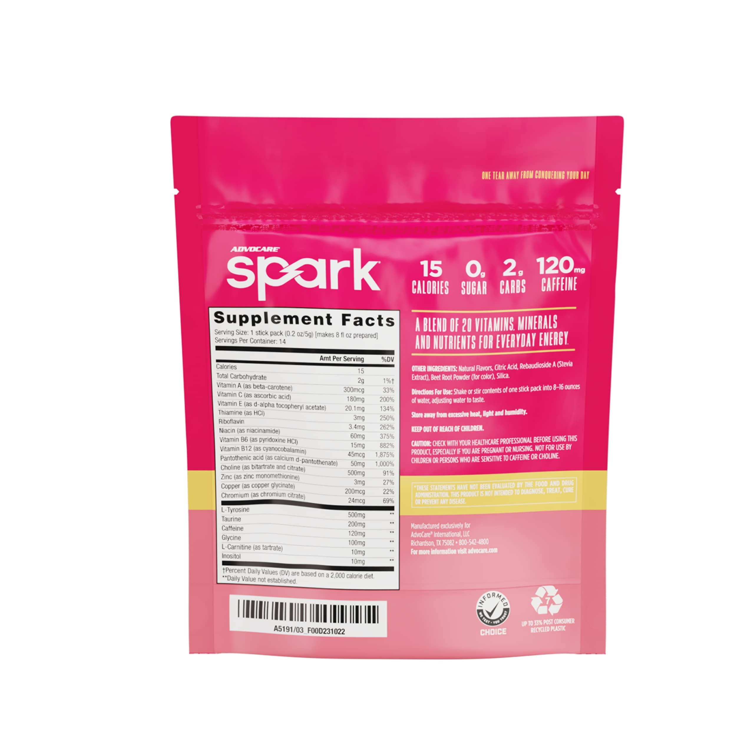 AdvoCare Spark dissolving stick in water showing quick mix for focus
