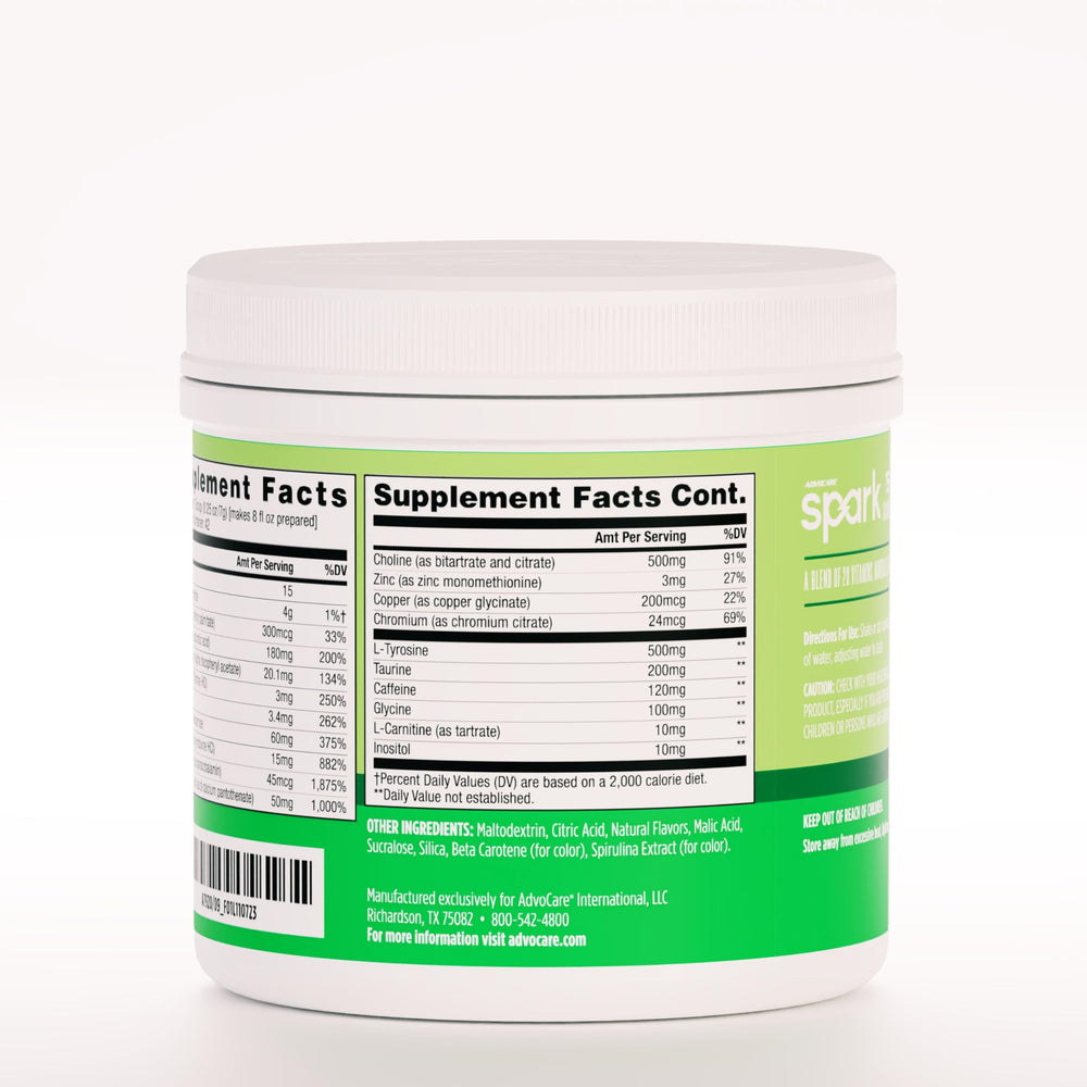 Glass of limeade prepared with AdvoCare Spark Limeade for a refreshing energy drink.