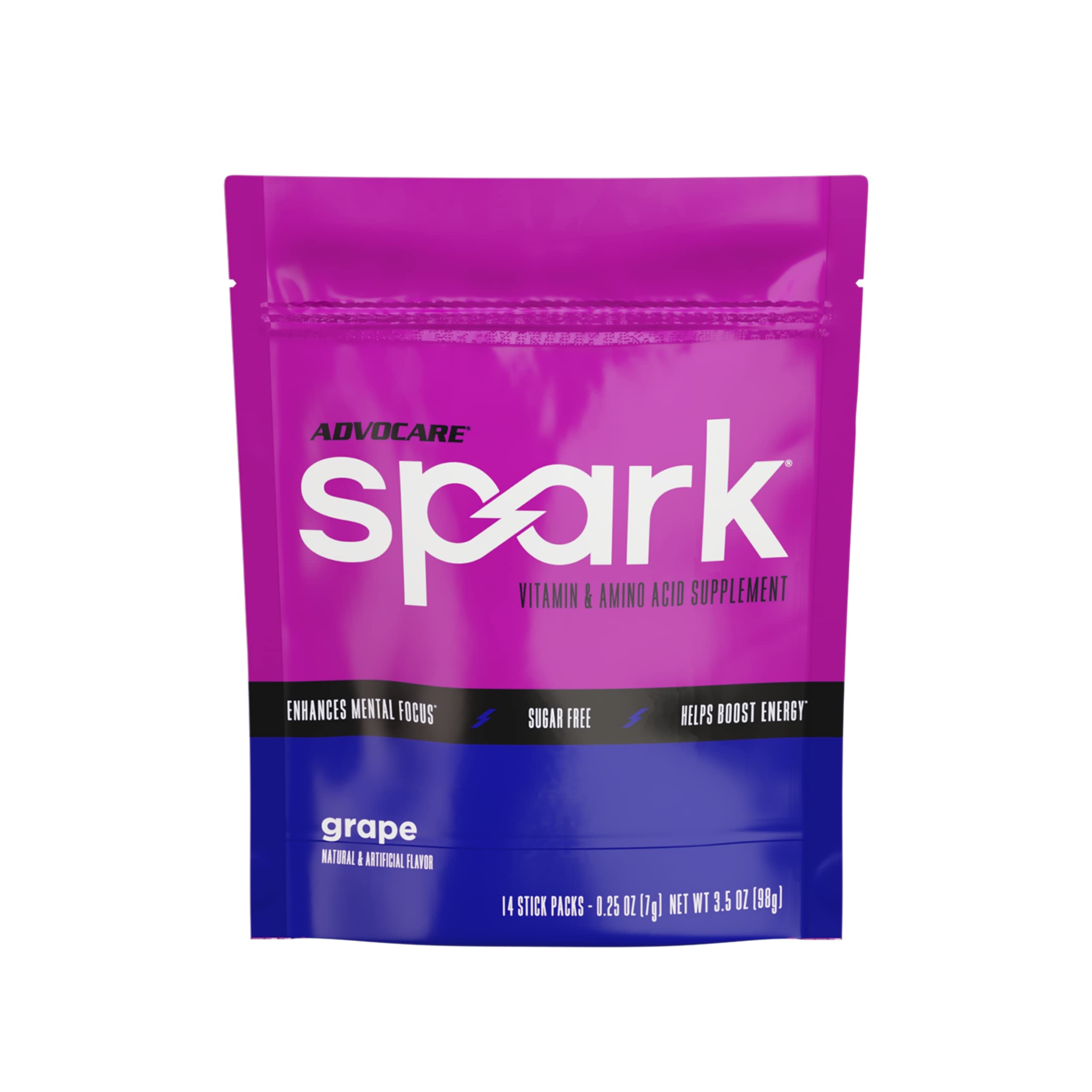 AdvoCare Spark grape stick pack for on-the-go energy and focus