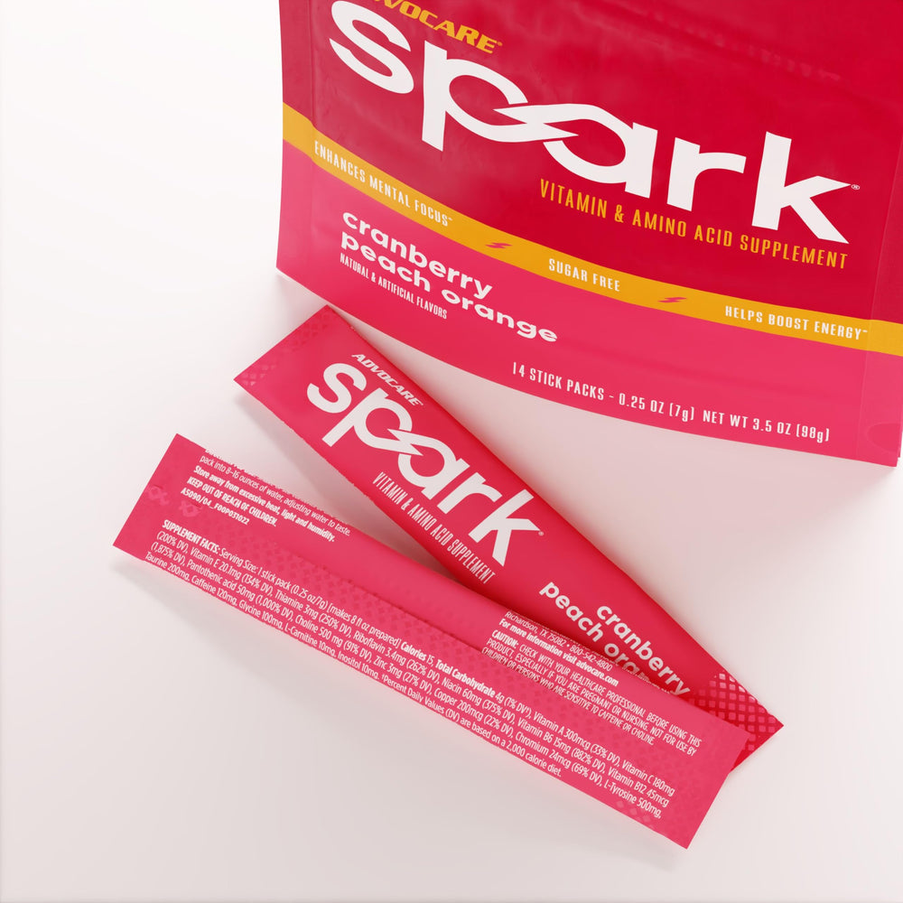 AdvoCare Spark portable packaging ready for travel and workouts