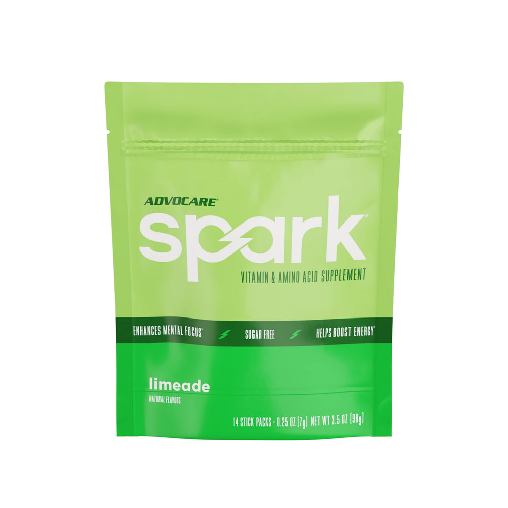 AdvoCare Spark limeade stick packs dissolve instantly for clean energy.