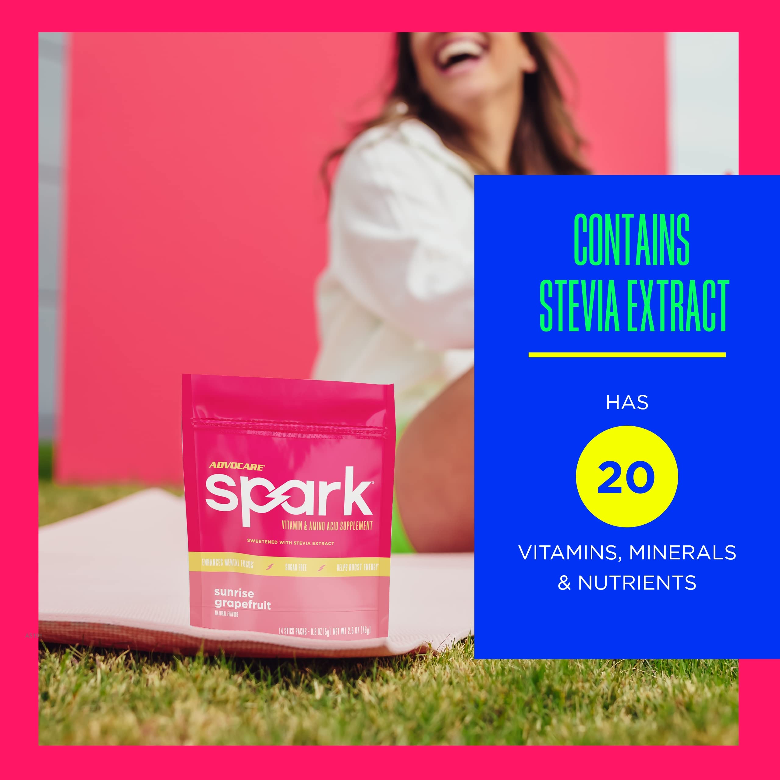 AdvoCare Spark vitamin C label close-up highlighting immune support