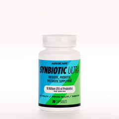 AdvoCare Synbiotic Ultra bottle and label highlighting the science-backed formula.