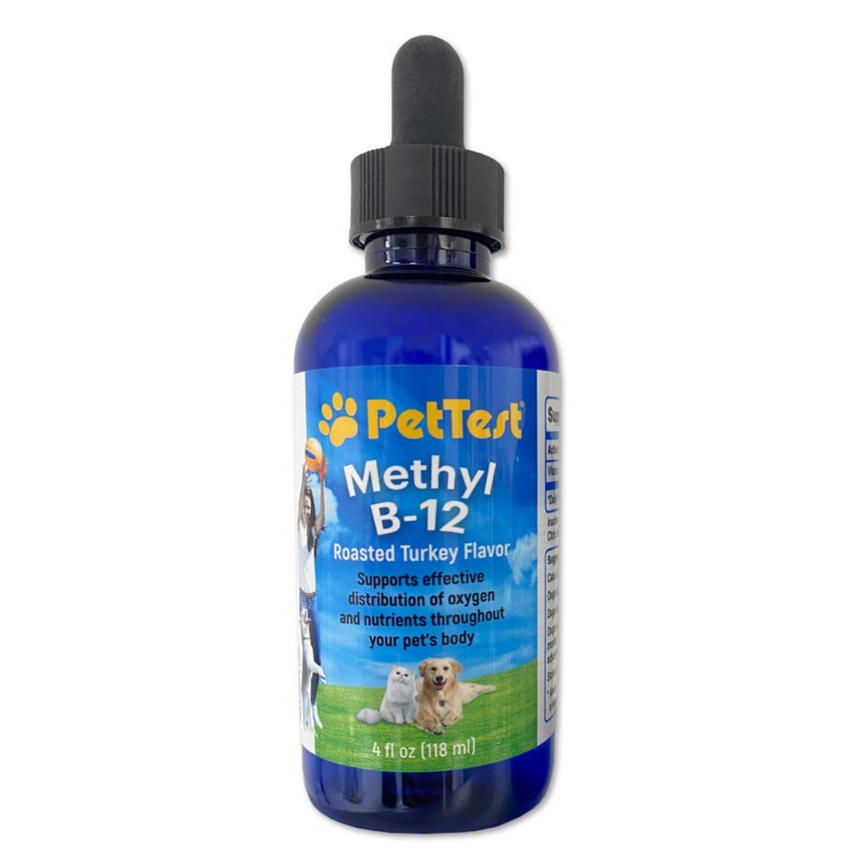 Advocate PetTest Methyl B12 drops bottle supports energy in pets.