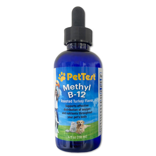 Advocate PetTest Methyl B12 drops bottle supports energy in pets.