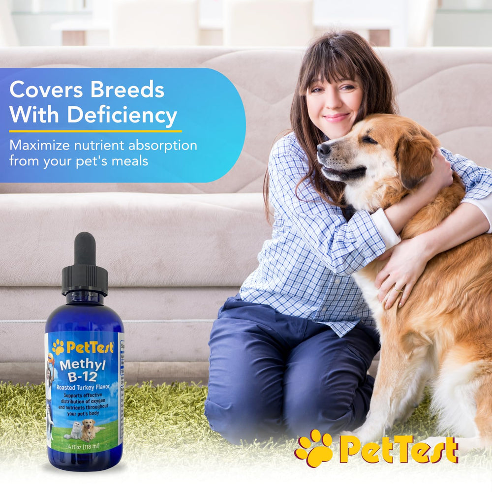Advocate PetTest Methyl B12 drops measuring dropper for precise dosing.