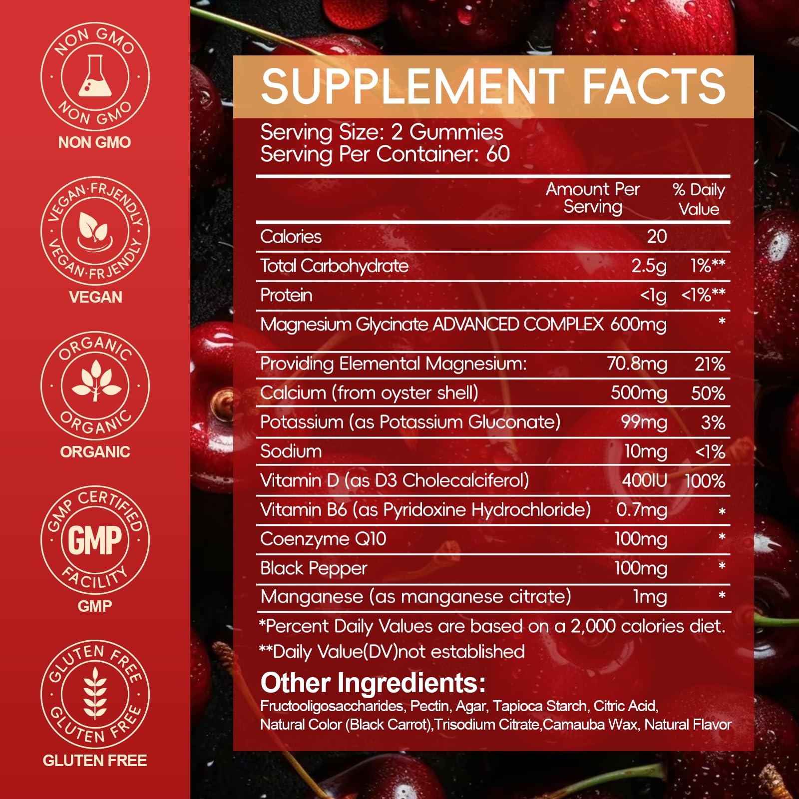 AEQNJV Magnesium Glycinate Gummies bottle with 120 gummies for daily use.