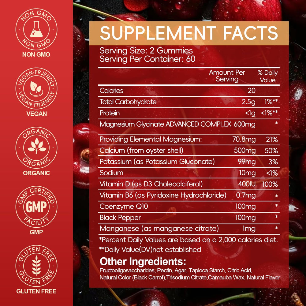 AEQNJV Magnesium Glycinate Gummies bottle with 120 gummies for daily use.