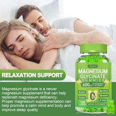 AEQNJV Magnesium Glycinate Gummies vegan option highlighting plant-based formula.