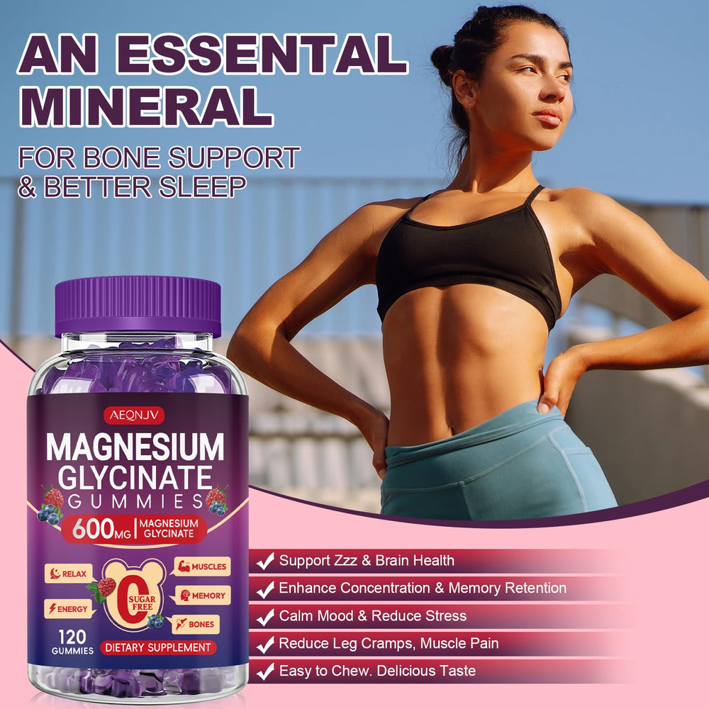 AEQNJV sugar-free gummy image emphasizes diet-friendly daily supplement.