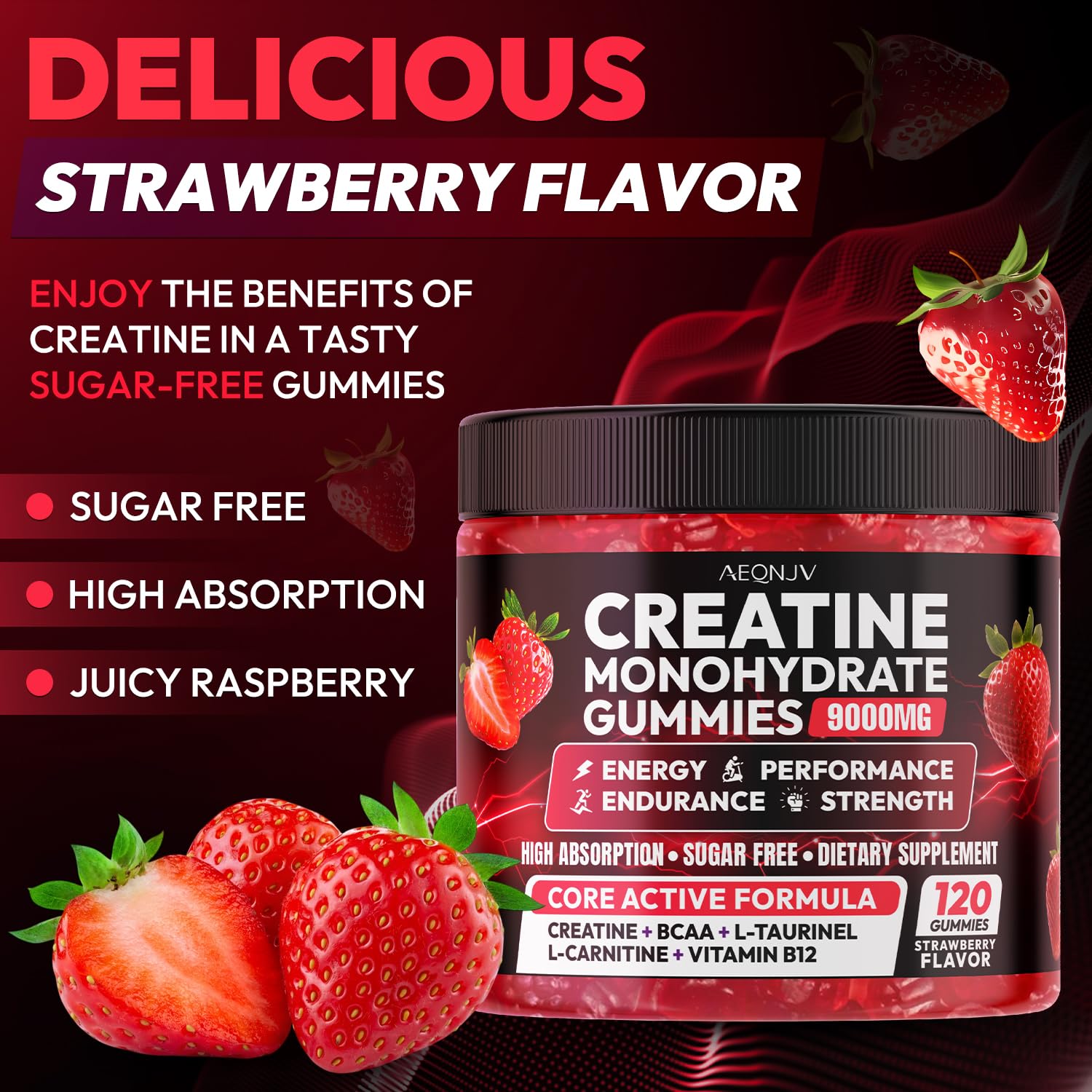 AEQNJV Creatine Gummies advanced formula ingredients emphasize enhanced absorption