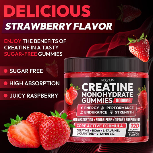 AEQNJV Creatine Gummies advanced formula ingredients emphasize enhanced absorption