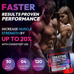 AEQNJV creatine gummies label detail featuring BCAA and taurine boosts.