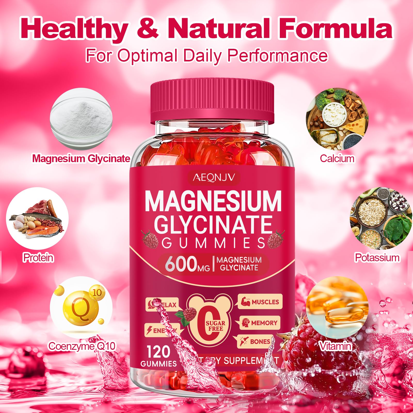 AEQNJV vegan formula gummies support daily wellness with CoQ10.