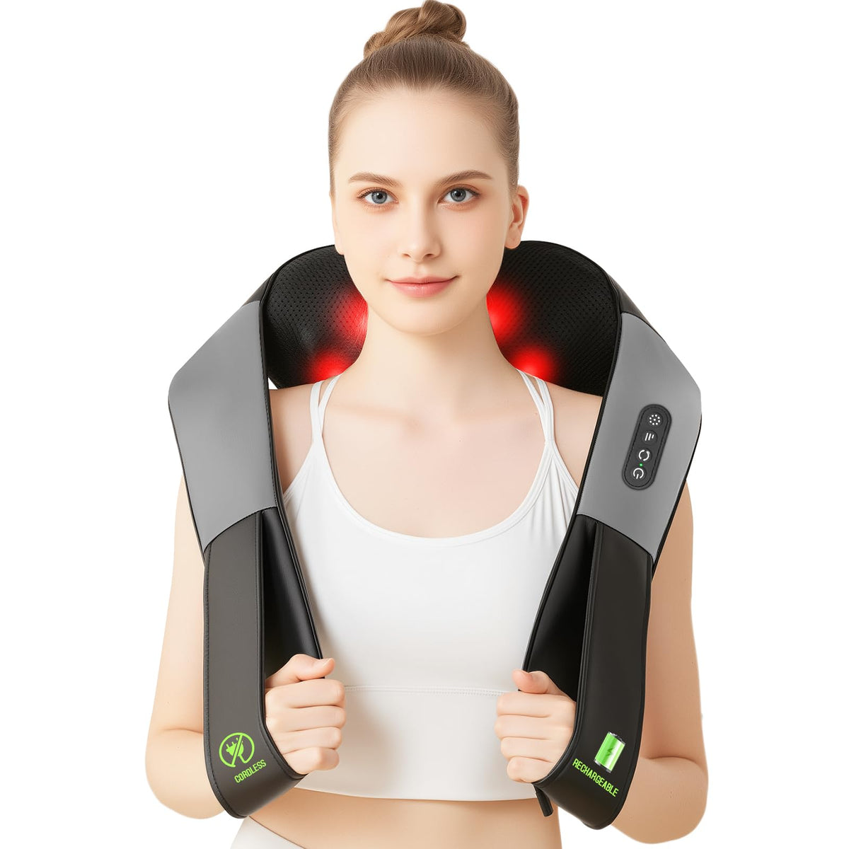 AERLANG cordless shiatsu neck massager in wireless design for instant comfort anywhere