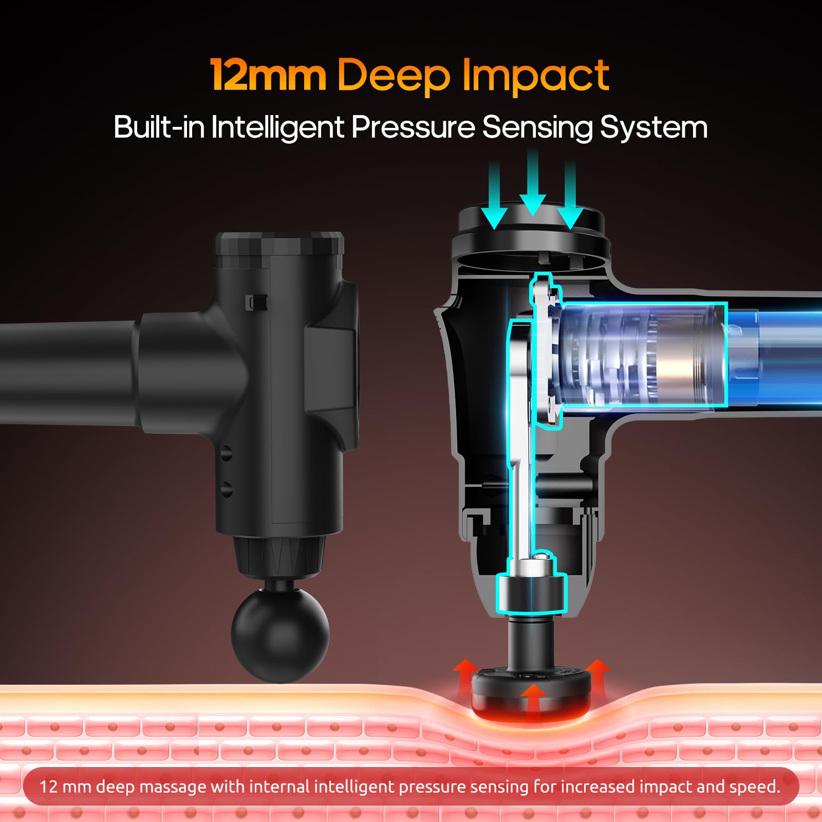 AERLANG massage gun LCD display makes adjusting speed simple and intuitive.