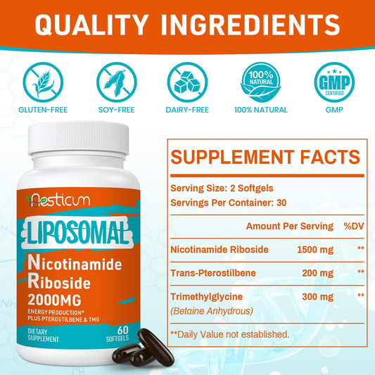 Aesticum tecnología liposomal para absorción optimizada de nicotinamida ribósido.