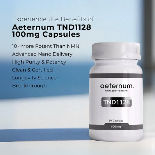 Close-up of TND1128 capsules showing clean vegan composition and purity