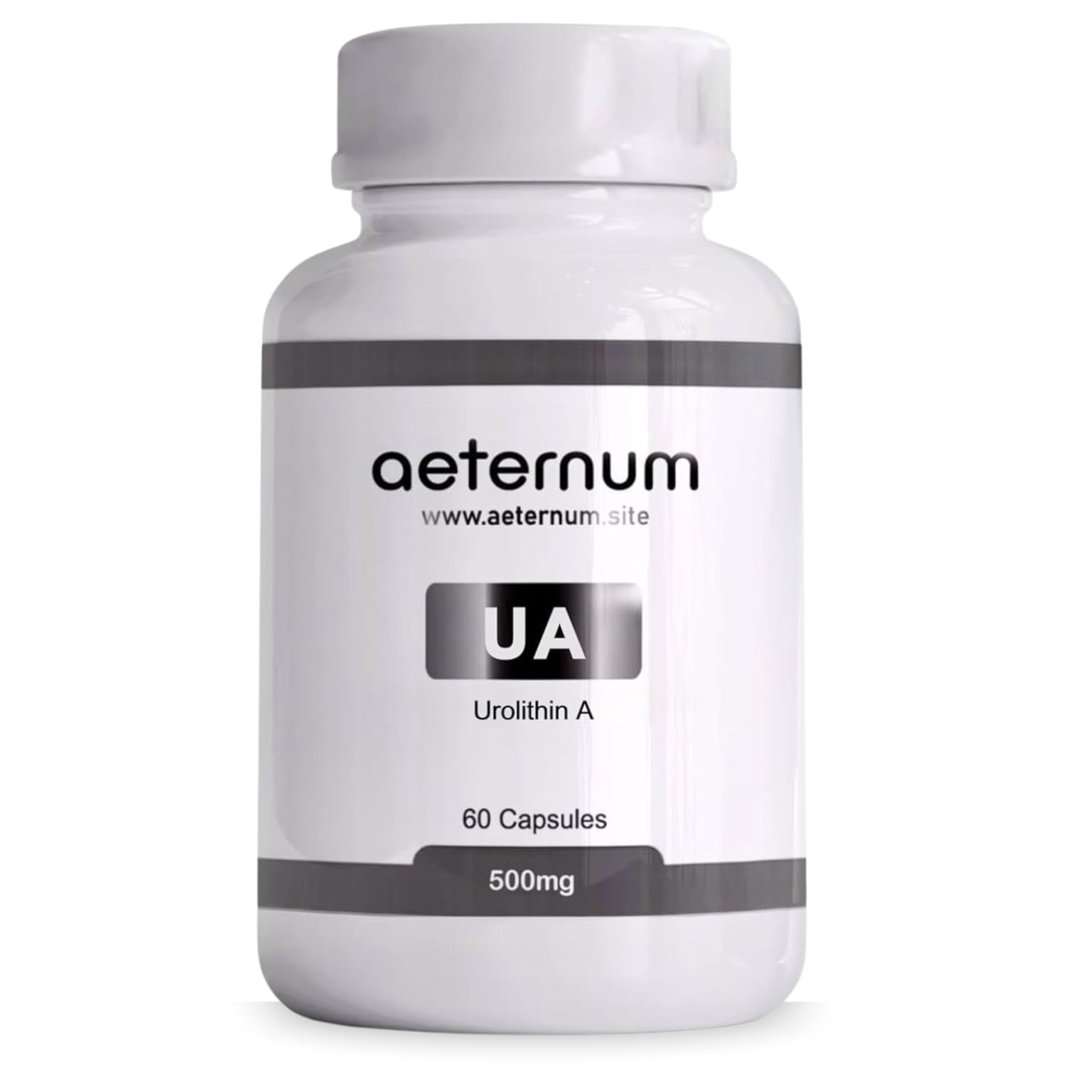 Aeternum Urolithin A capsules bottle for daily health support.