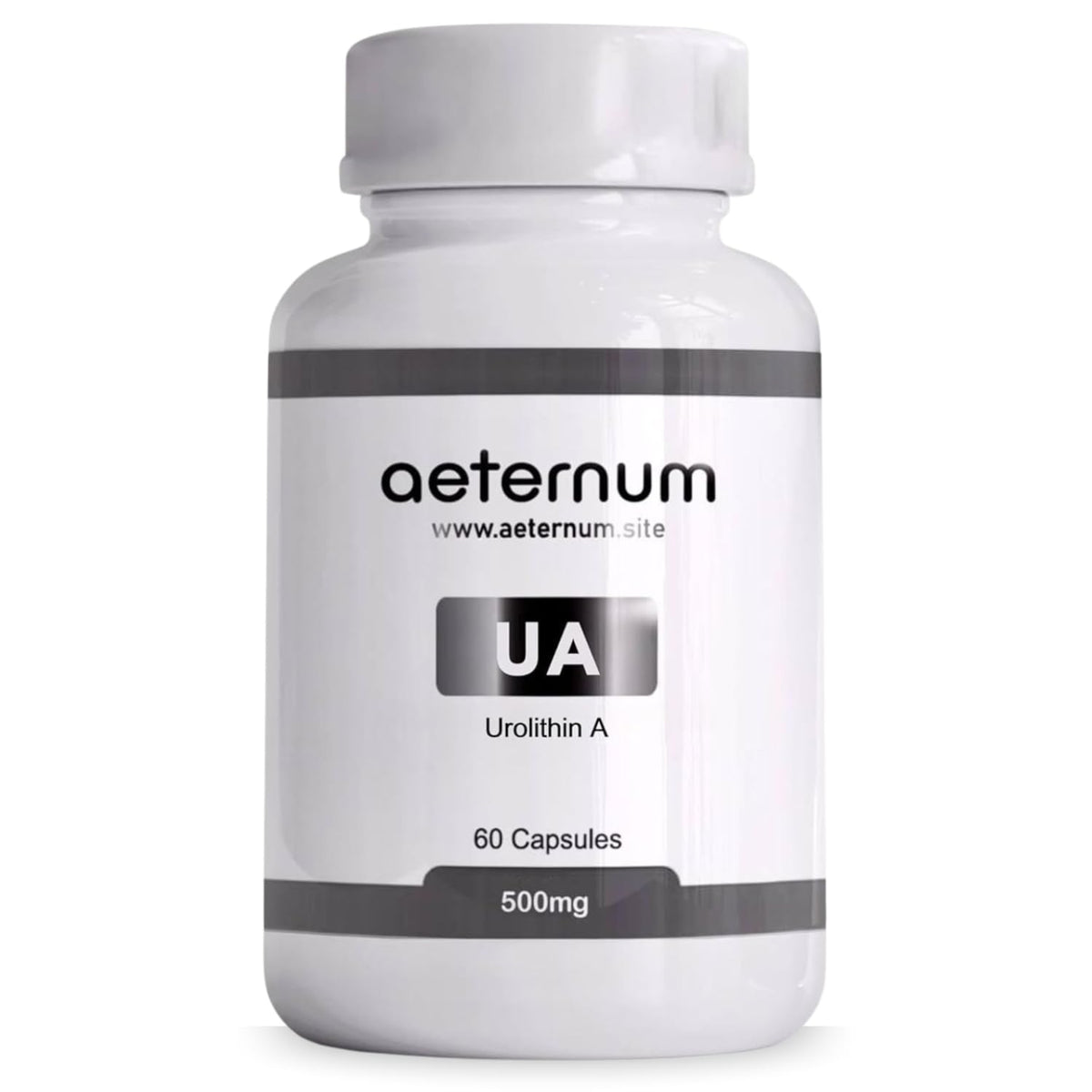 Aeternum Urolithin A capsules bottle for daily health support.