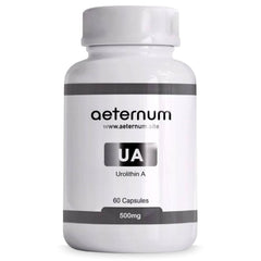 Aeternum Urolithin A capsules bottle for daily health support.