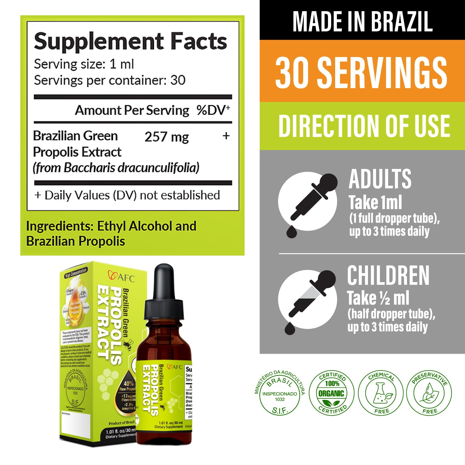 AFC Japan Artepillin-C rich dropper highlights antioxidant content