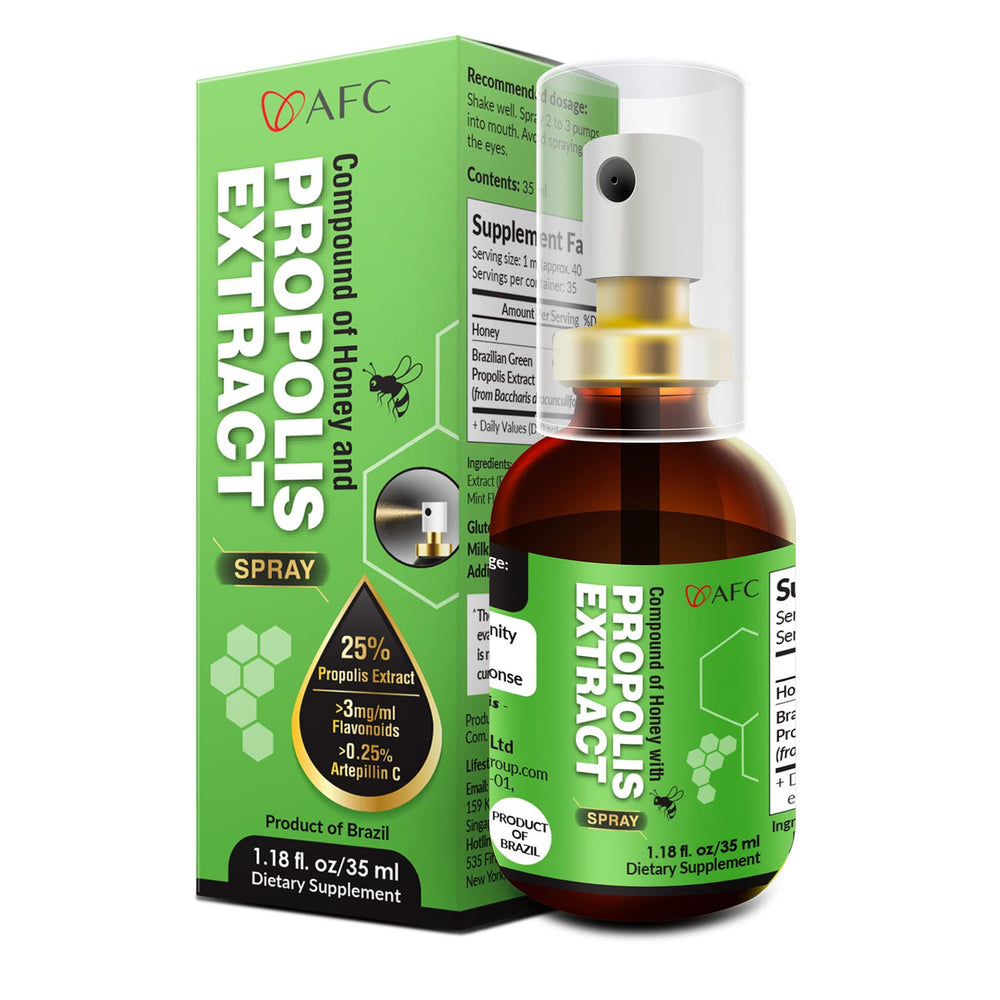 AFC Japan Brazilian Green Propolis Spray bottle for throat comfort and fresh breath