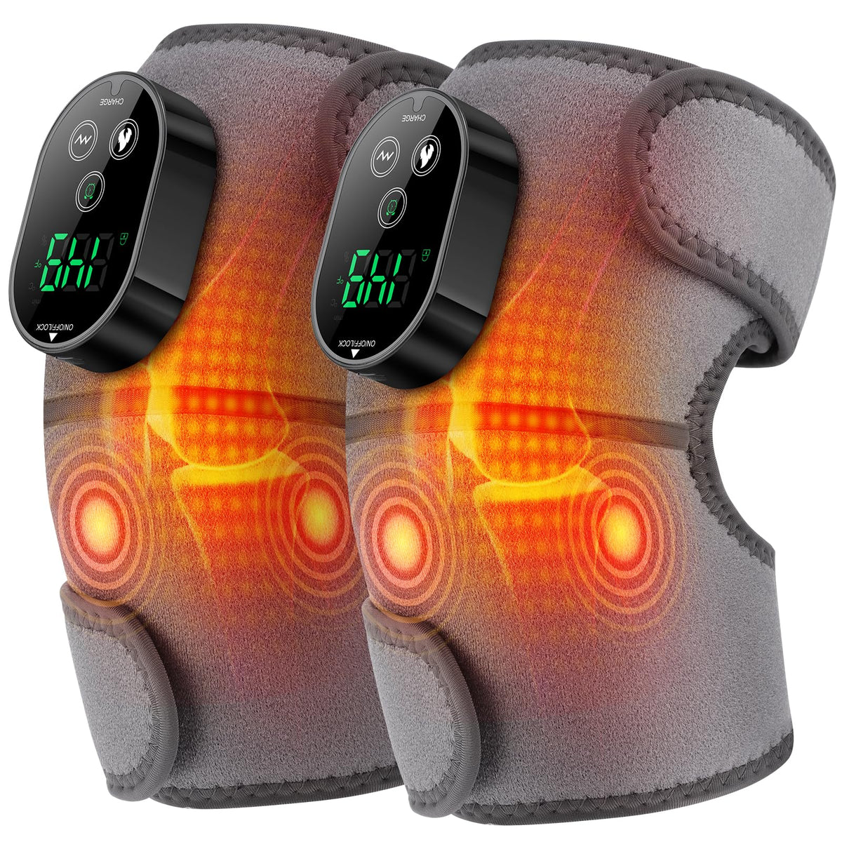 AFDEAL cordless knee heating pad with battery power for portable warmth on the go.