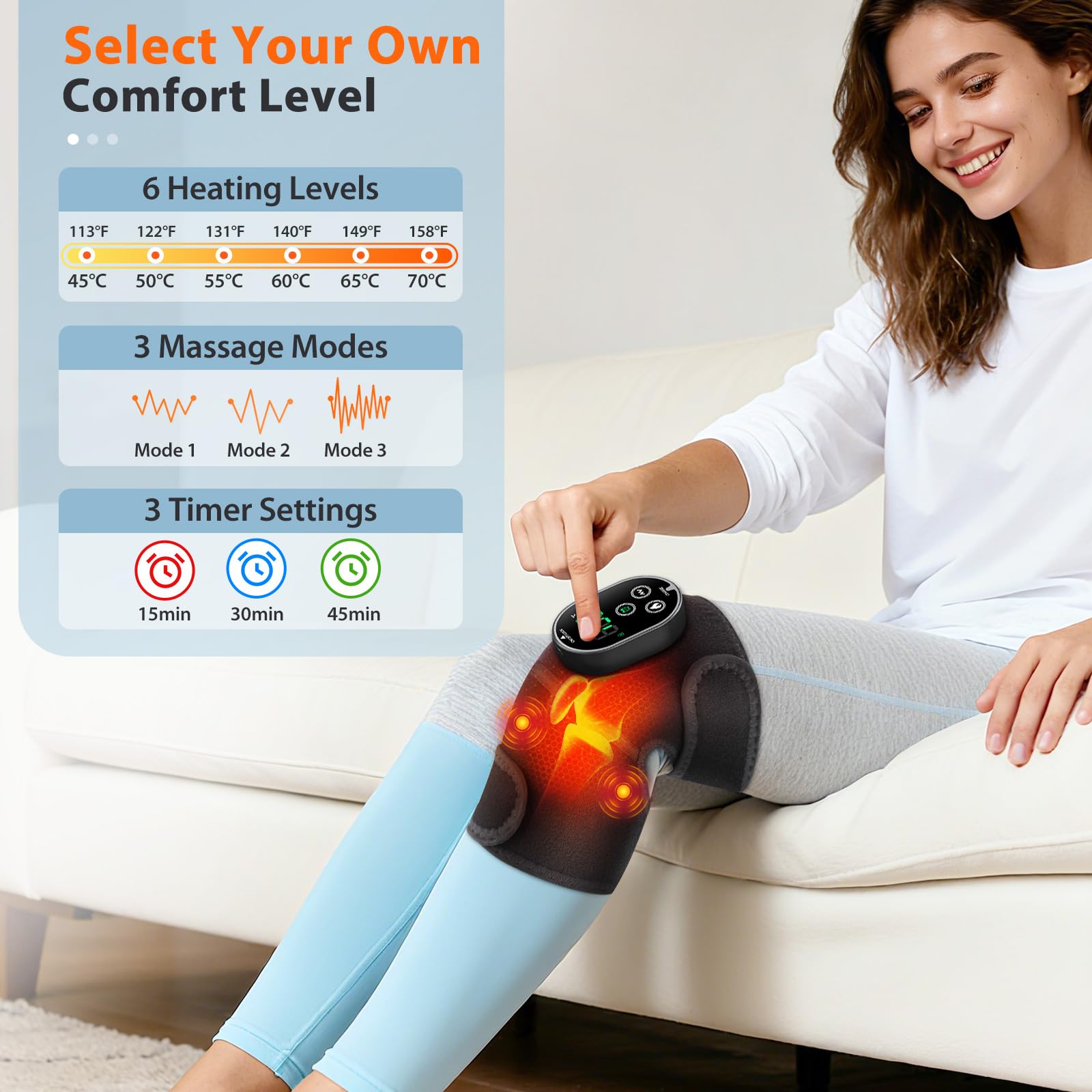 AFDEAL heat level control 6 levels for customized comfort on demand