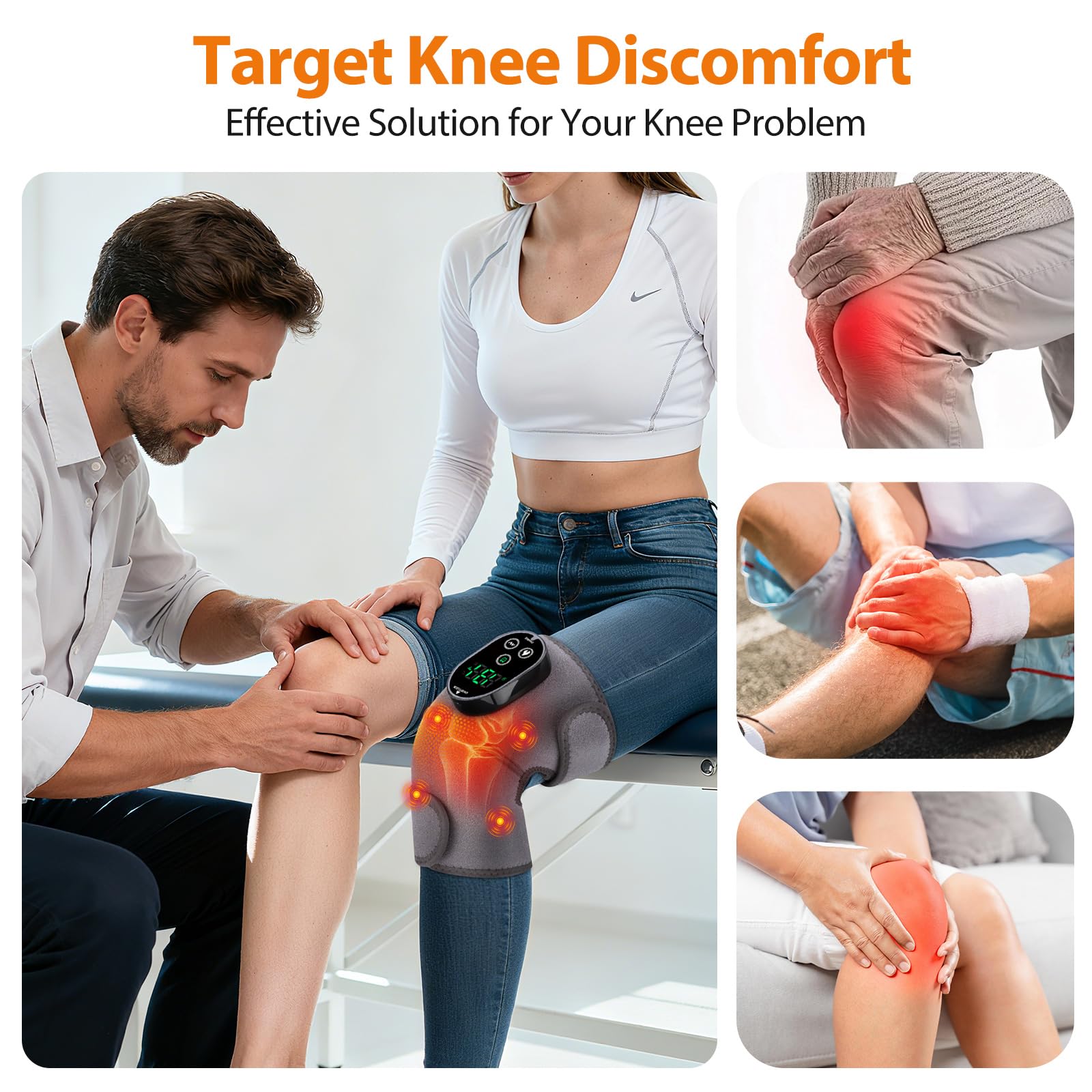 AFDEAL knee wrap timer options of 15, 30, or 45 minutes