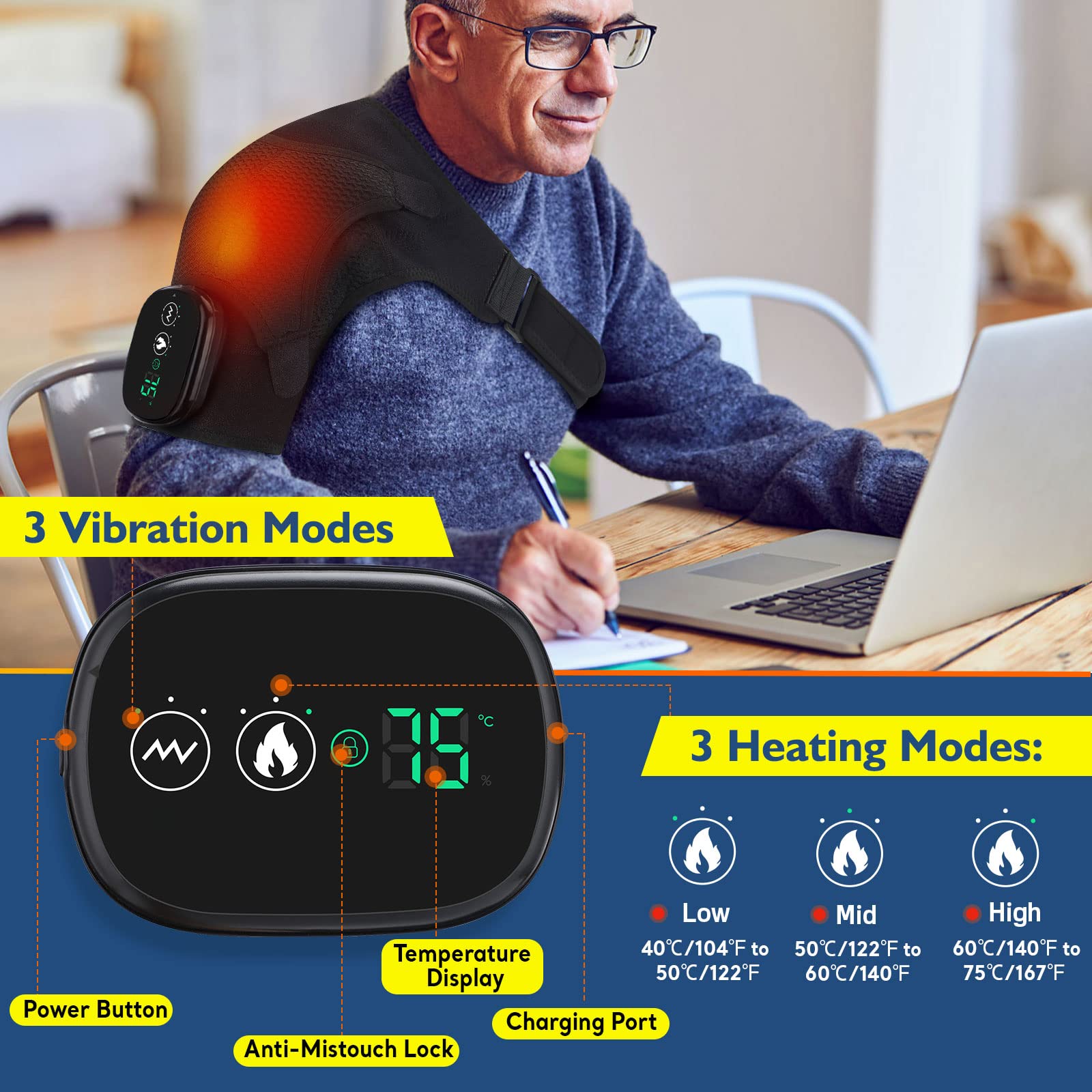 AFDEAL LED temperature display shows precise heat settings