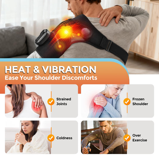 AFDEAL shoulder heating pad with 5000mAh battery for untethered use on the go