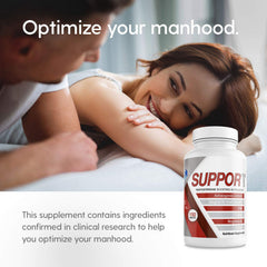 Affirm jar on neutral background presents premium men's health support