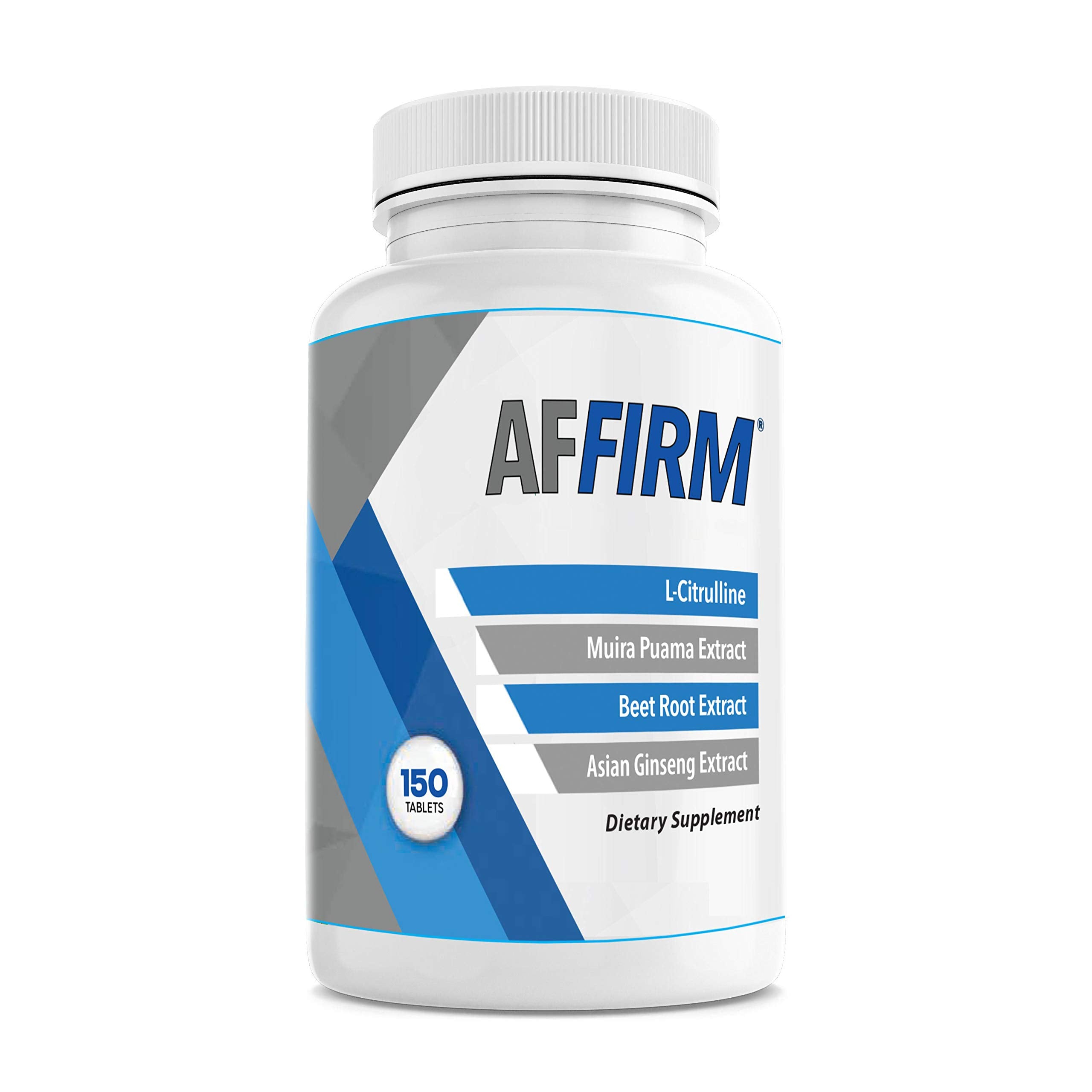 AFFIRM L-Citrulline 750mg bottle front for potential nitric oxide support during workouts.