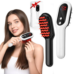 AFFLAT 3-in-1 comb with red light for scalp nourishment and relaxation.