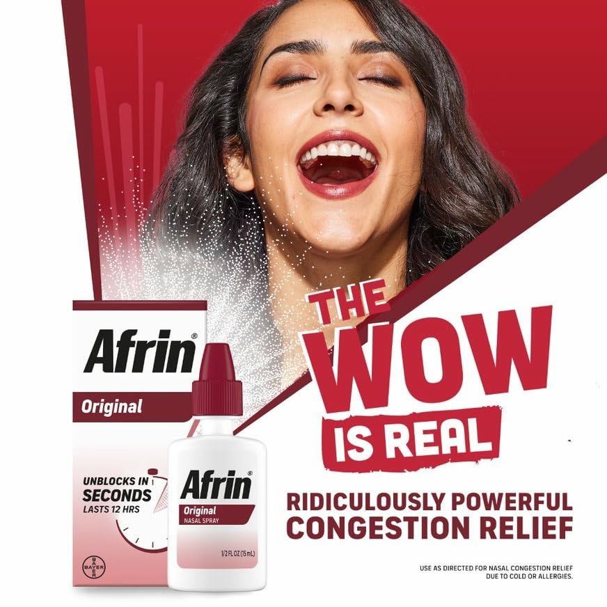Afrin box highlights age guidelines and supervision for use