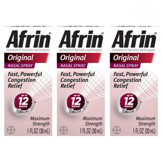 Afrin Original Maximum Strength 12 Hour pump mist bottle for fast congestion relief
