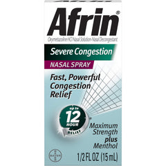 Afrin severe congestion nasal spray application for quick, on-the-go relief